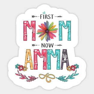 First Mom Now Amma Wildflowers Happy Mothers Day Sticker